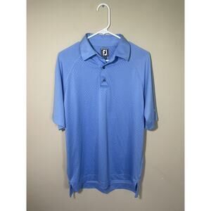 Footjoy Mens Athletic Fit Polo Shirt Size Medium Blue Golf Club Kansas